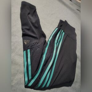 adidas Black Pants with Teal Three-Stripes